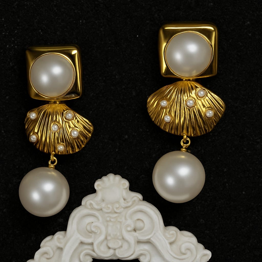 Elegant Pearl Shell Tassel Earrings