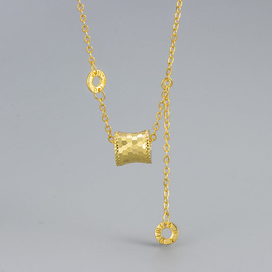 Dragon Scale Pendant Necklace – Light Luxury Clavicle Chain with Tassel, Unisex High-Grade Design