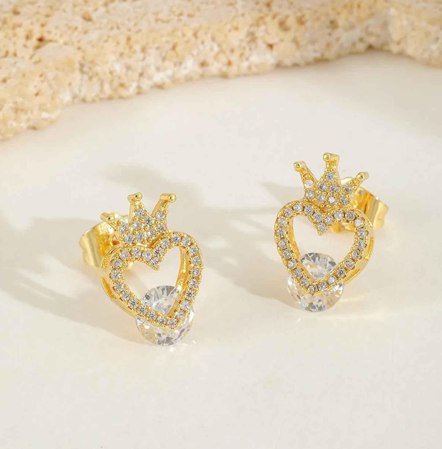 Elegant Heart Stud Earrings
