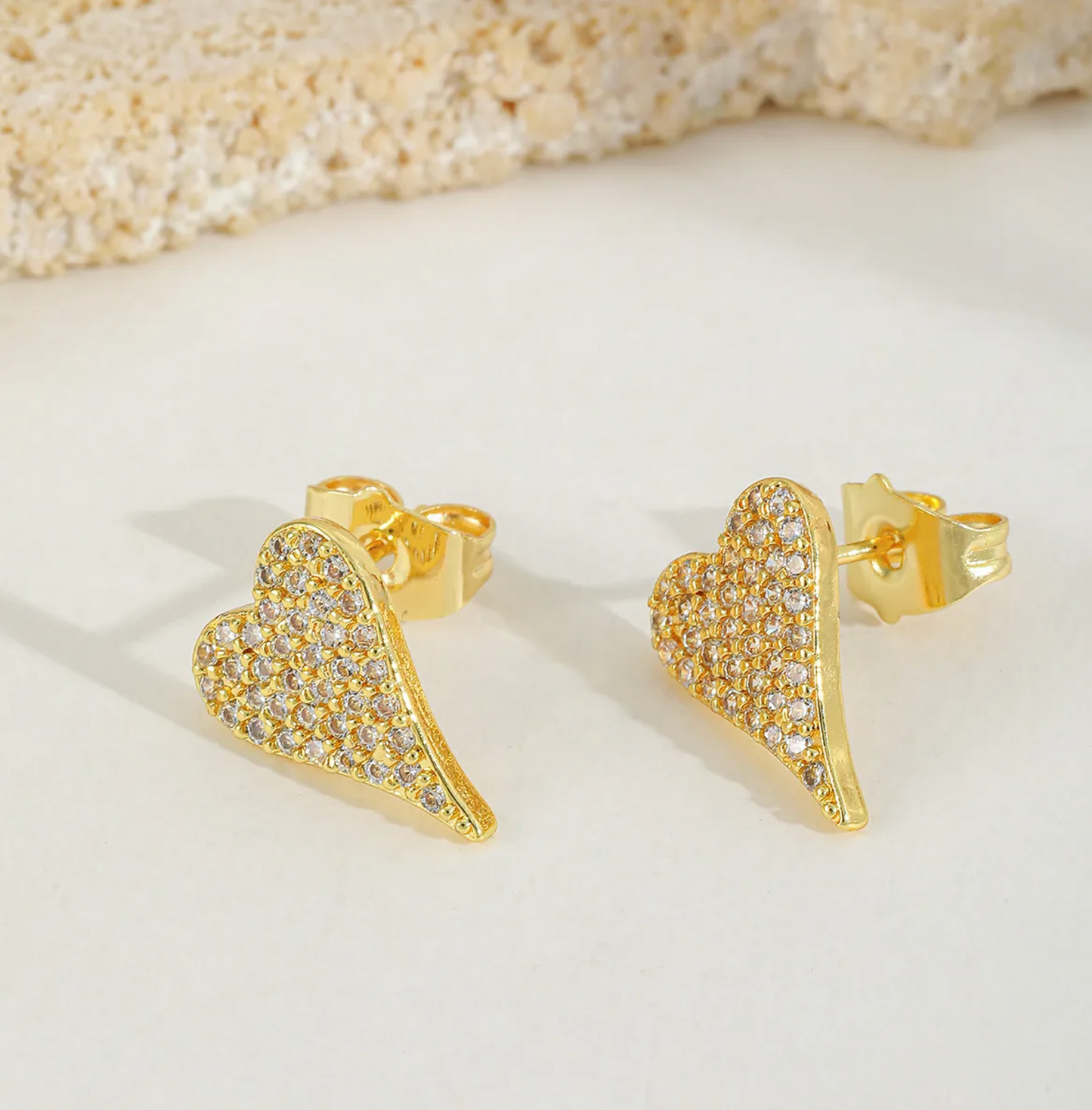 Elegant Heart Stud Earrings