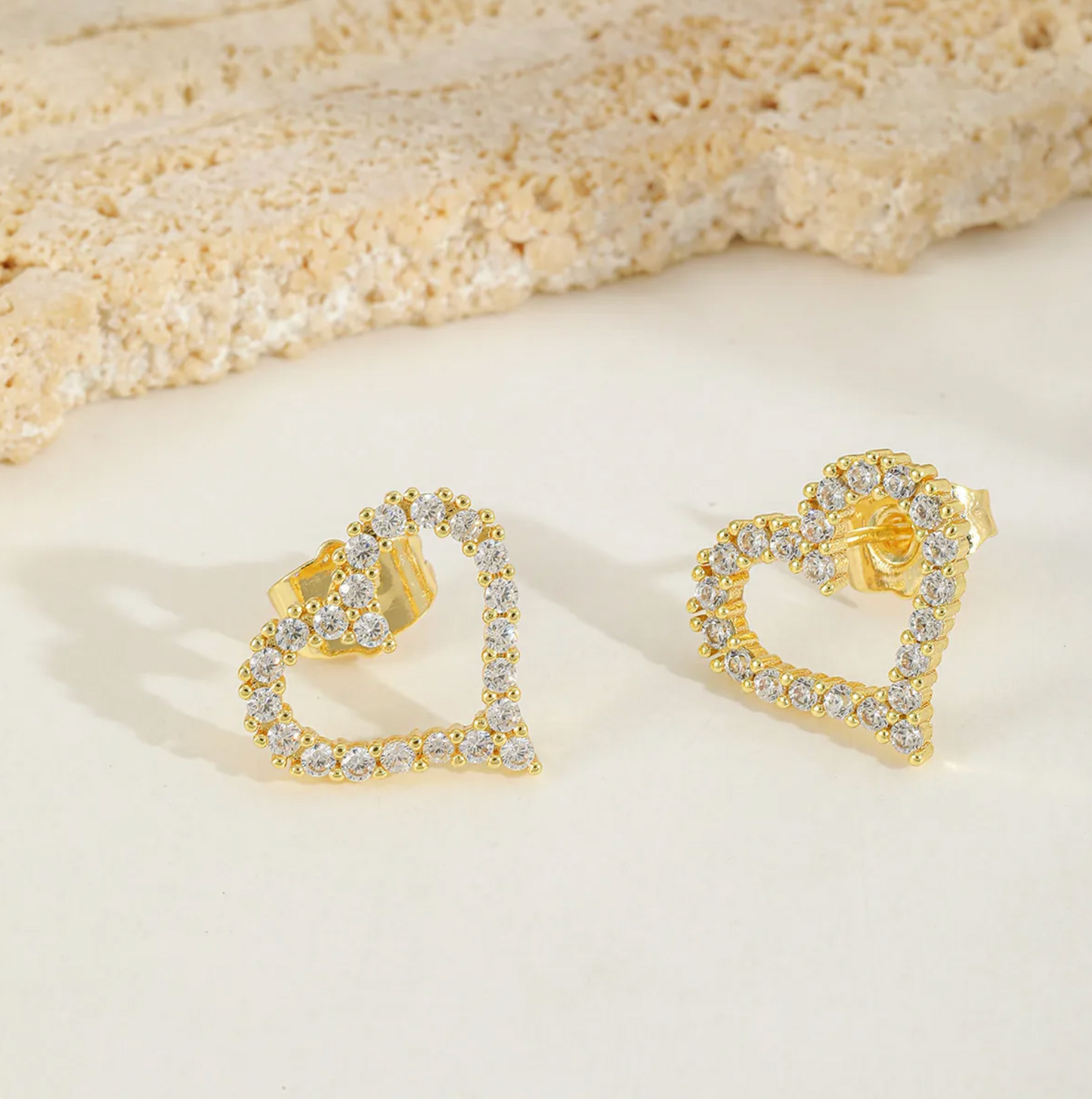 Elegant Heart Stud Earrings