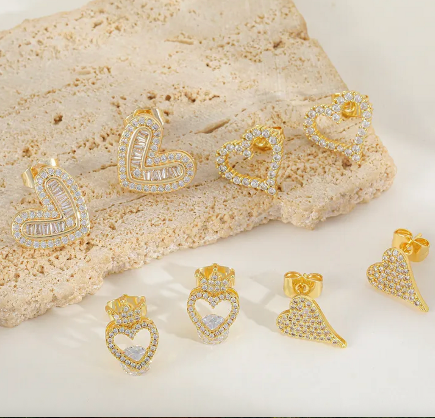 Elegant Heart Stud Earrings