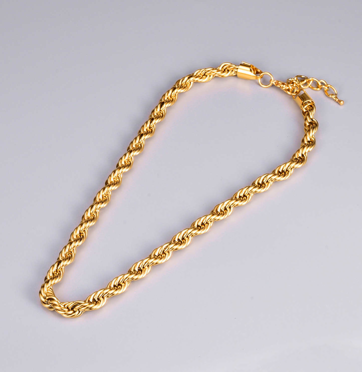 Titanium Steel 18K Gold Plated Plating Necklace Twisted Rope Chain