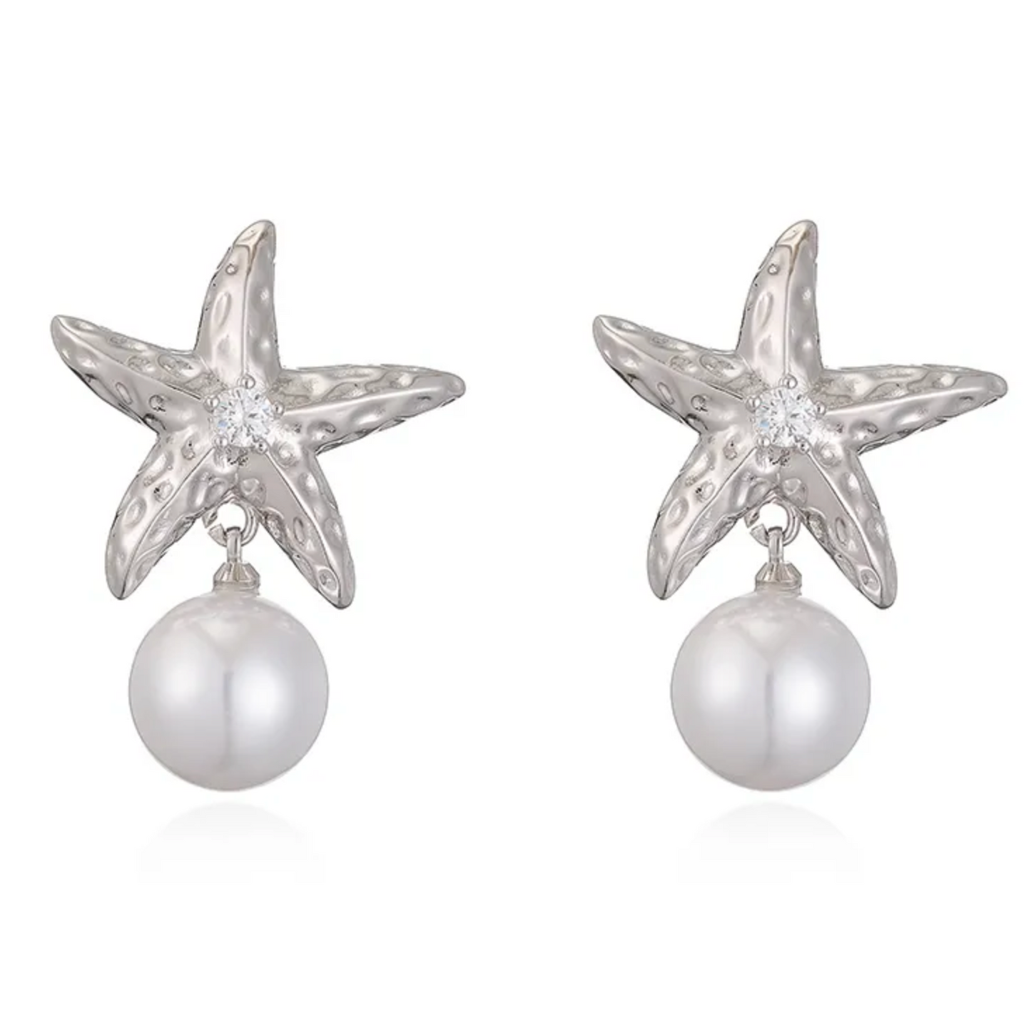Starfish Pearl Stud Earrings