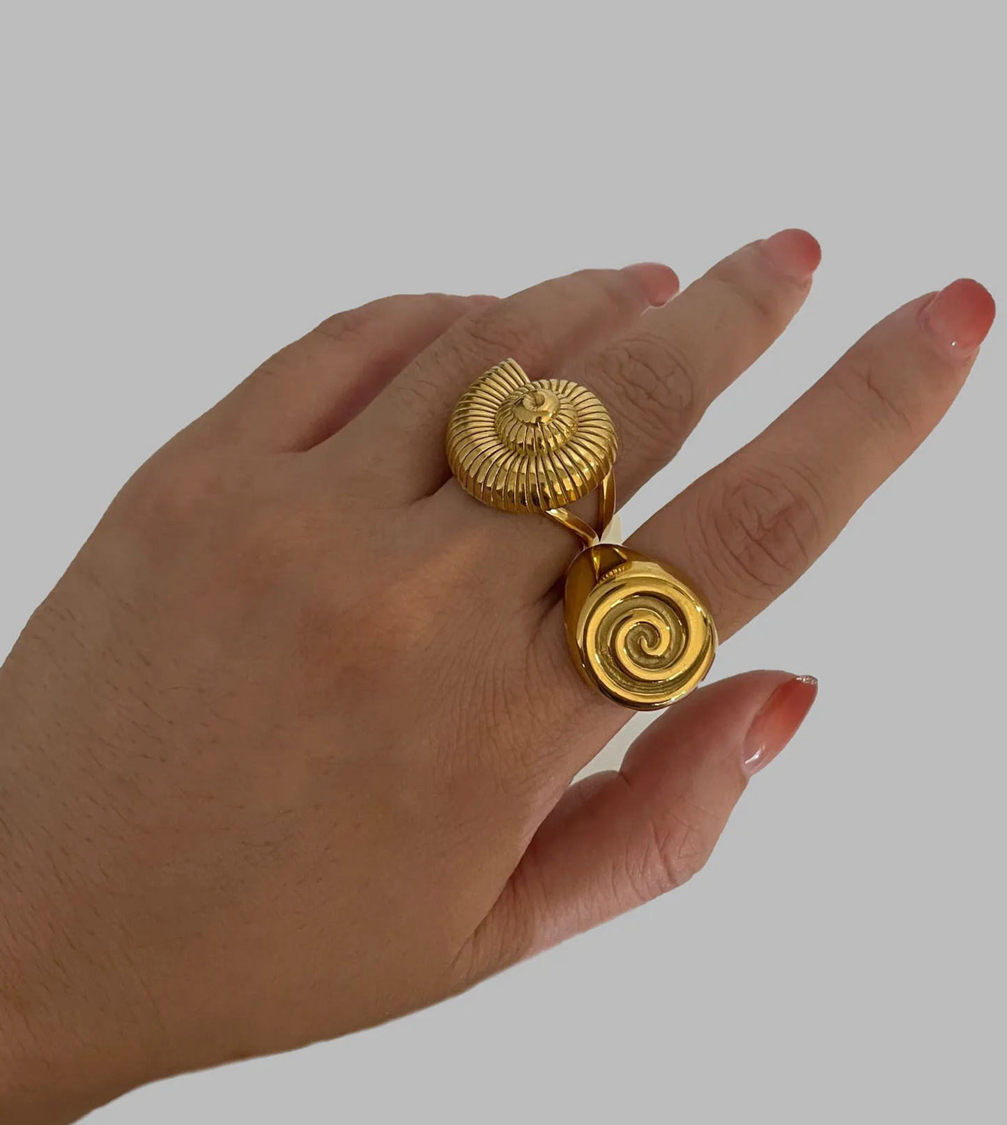 Snail Nordic Retro Geometric Ring