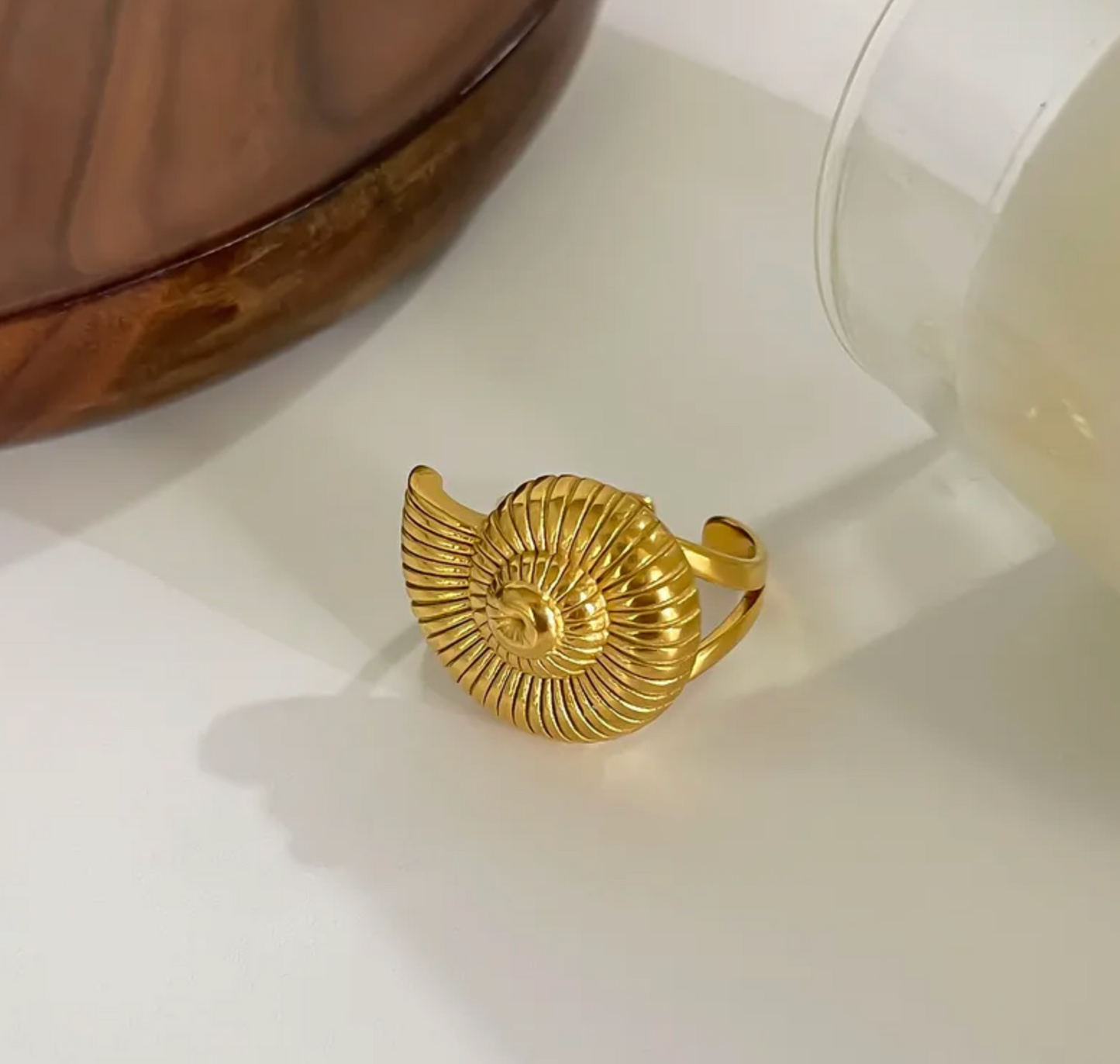 Snail Nordic Retro Geometric Ring
